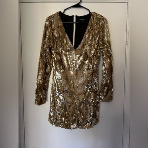 Haoduoyi Gold Sequin Romper